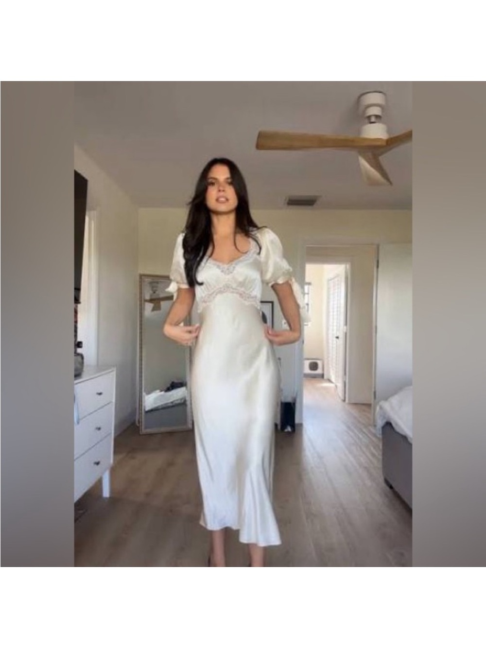 Reformation X Kacey Musgraves Stella Silk Sweetheart Neck Lace Bow Tie Dress 0 - Picture 11 of 13